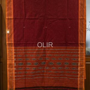 Red & Rust Sambalpuri Ikat Saree